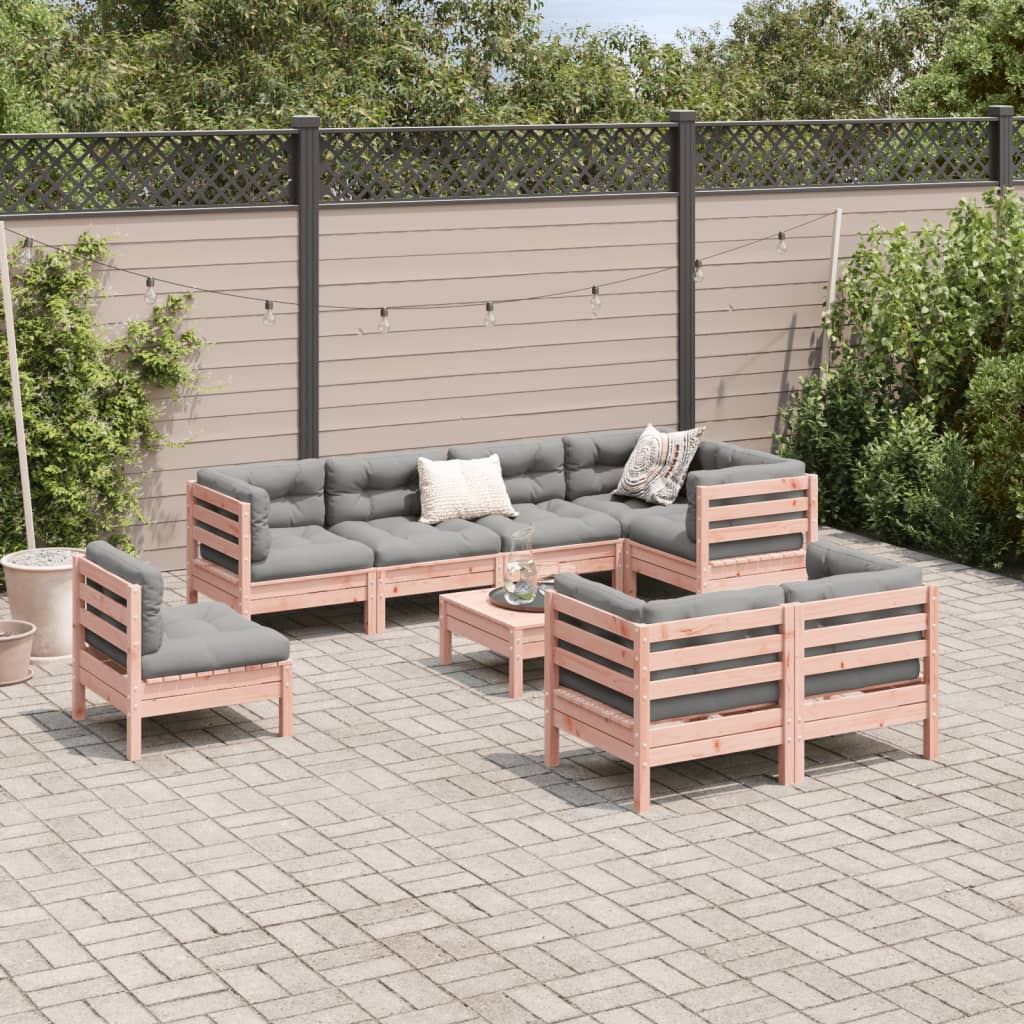 9-delige Loungeset met kussens massief douglas vurenhout is nu te koop bij PeponiXL, paradijselijk wonen!