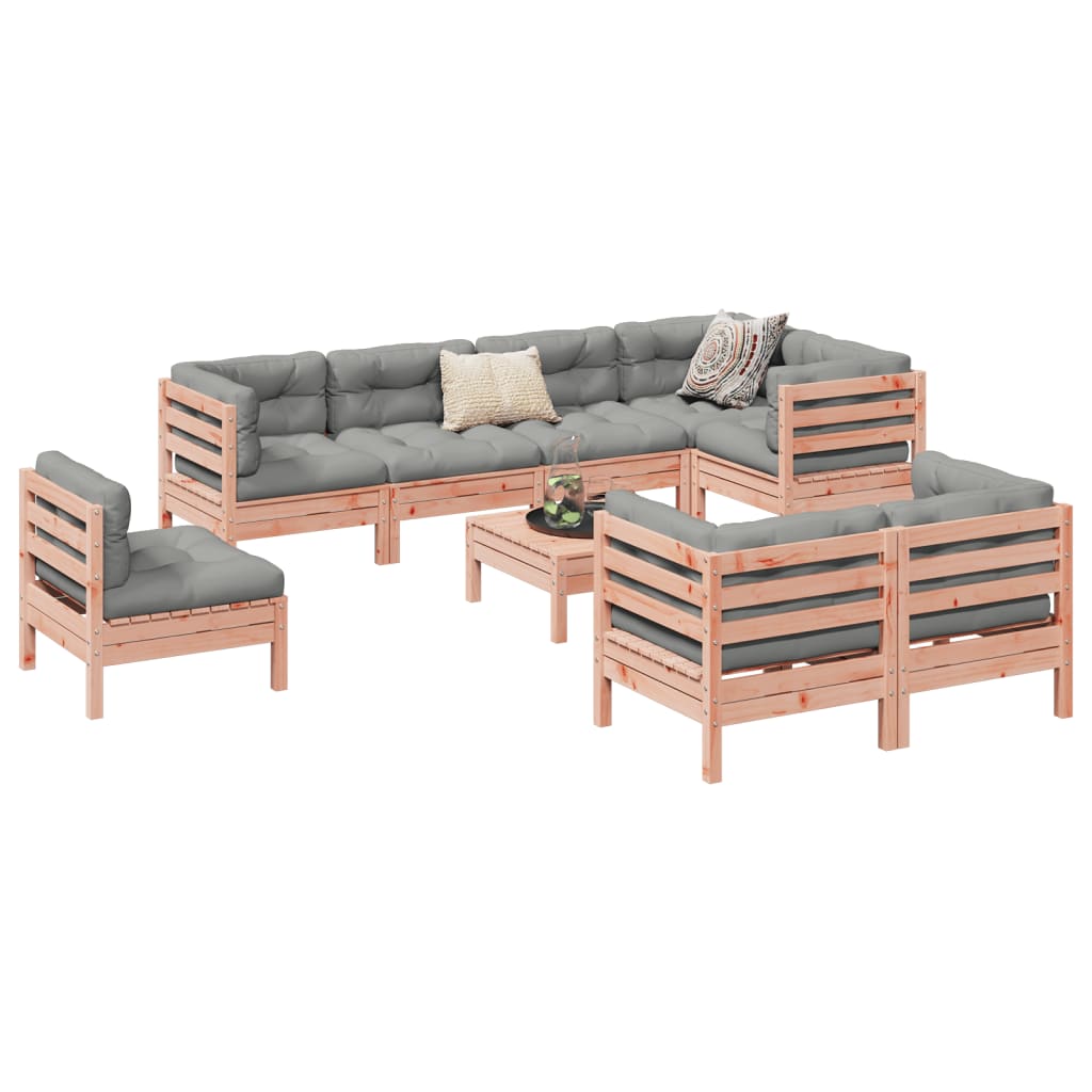 9-delige Loungeset met kussens massief douglas vurenhout is nu te koop bij PeponiXL, paradijselijk wonen!