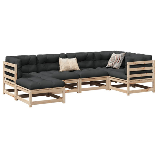 6-delige Loungeset met kussens massief grenenhout is nu te koop bij PeponiXL, paradijselijk wonen!