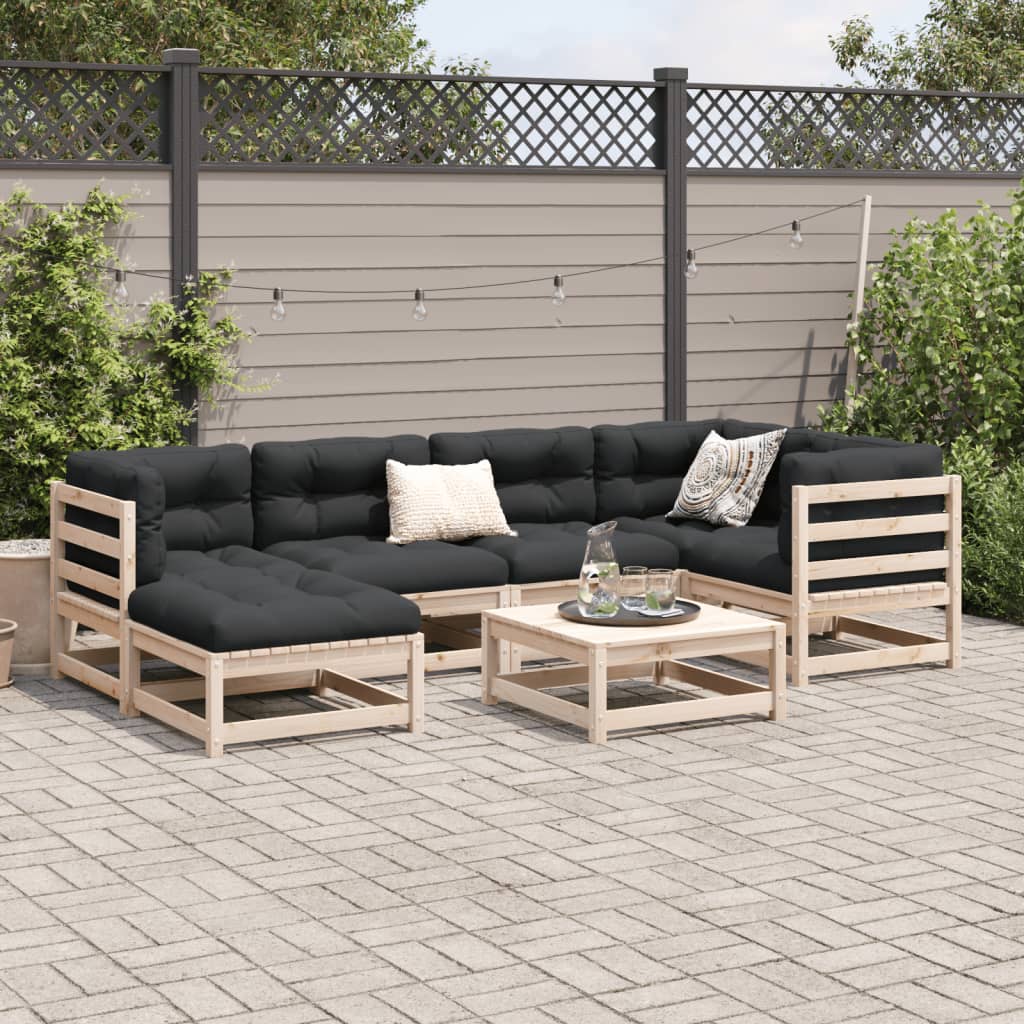 7-delige Loungeset massief grenenhout
