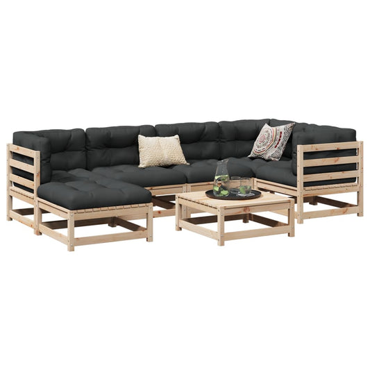 7-delige Loungeset massief grenenhout is nu te koop bij PeponiXL, paradijselijk wonen!