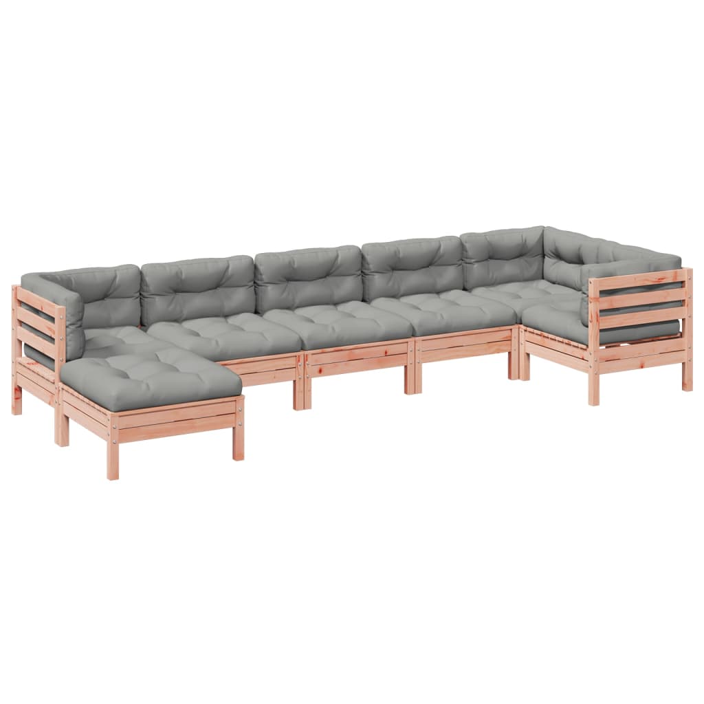 7-delige Loungeset met kussens massief douglas vurenhout is nu te koop bij PeponiXL, paradijselijk wonen!