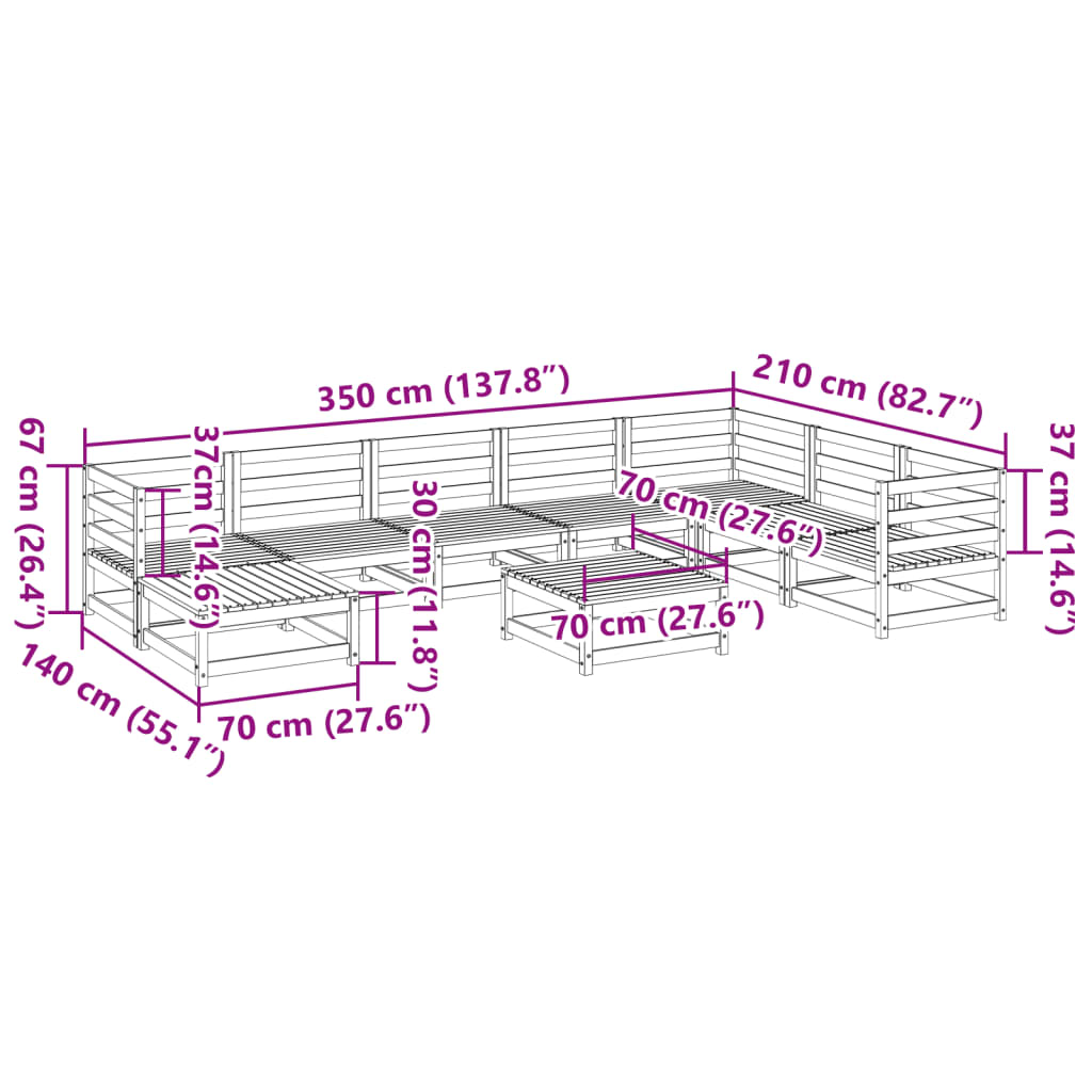 9-delige Loungeset massief douglas vurenhout is nu te koop bij PeponiXL, paradijselijk wonen!