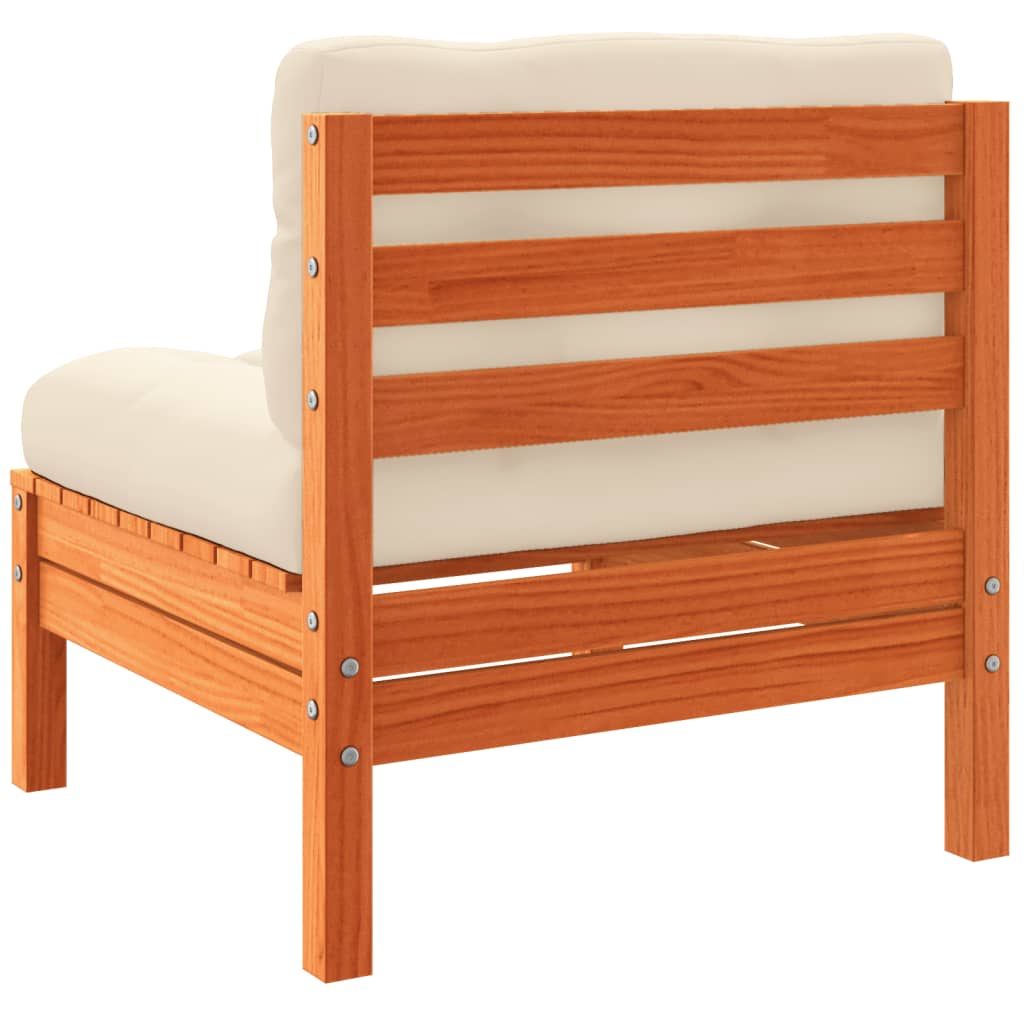 9-delige Loungeset met kussens massief grenenhout wasbruin is nu te koop bij PeponiXL, paradijselijk wonen!