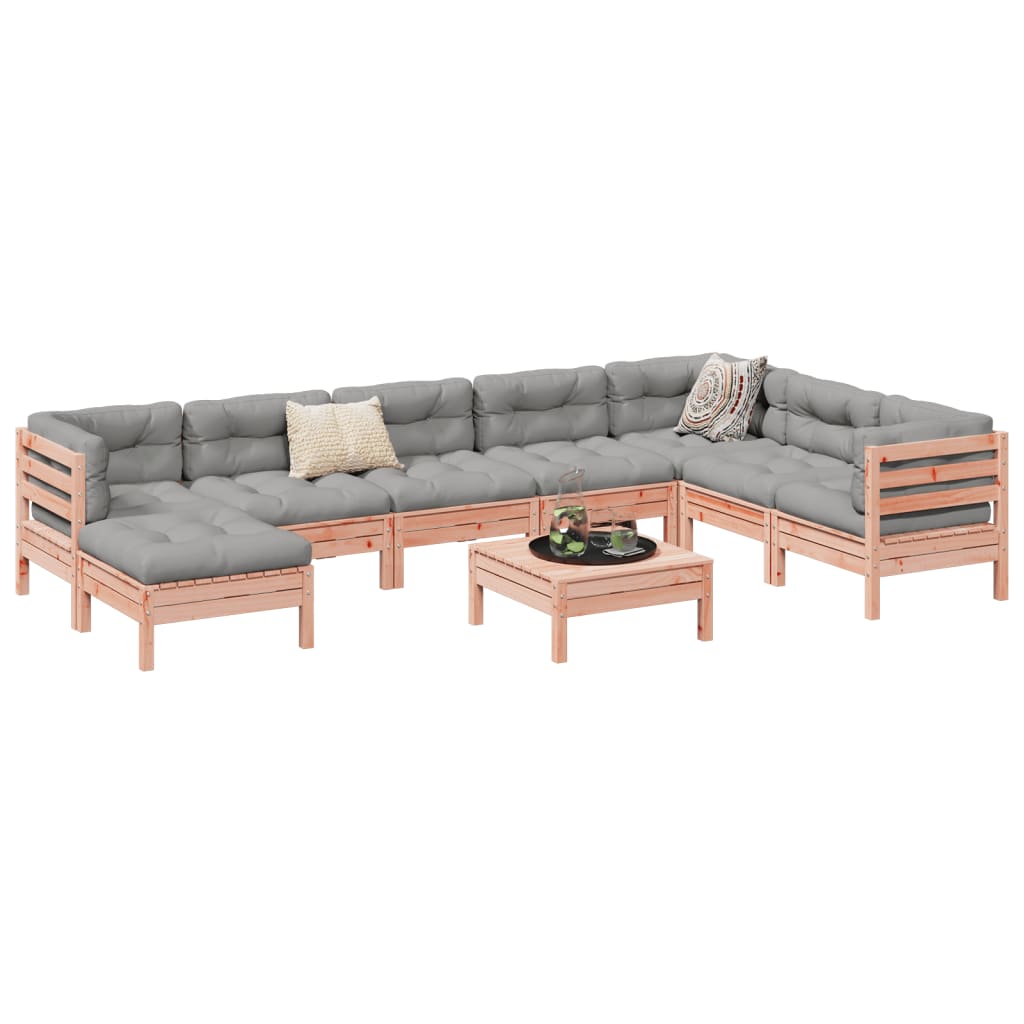 9-delige Loungeset met kussens massief douglas vurenhout is nu te koop bij PeponiXL, paradijselijk wonen!