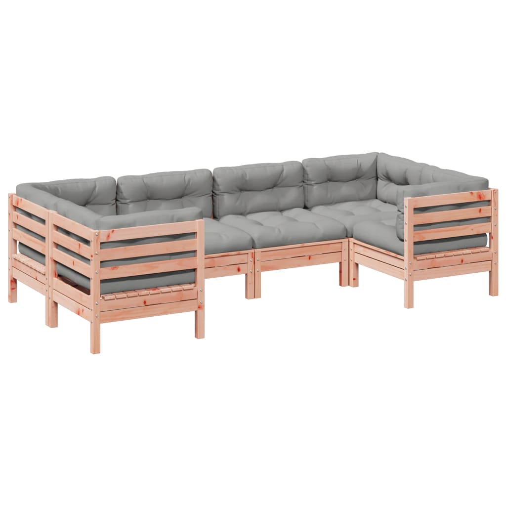 6-delige Loungeset met kussens massief douglas vurenhout is nu te koop bij PeponiXL, paradijselijk wonen!