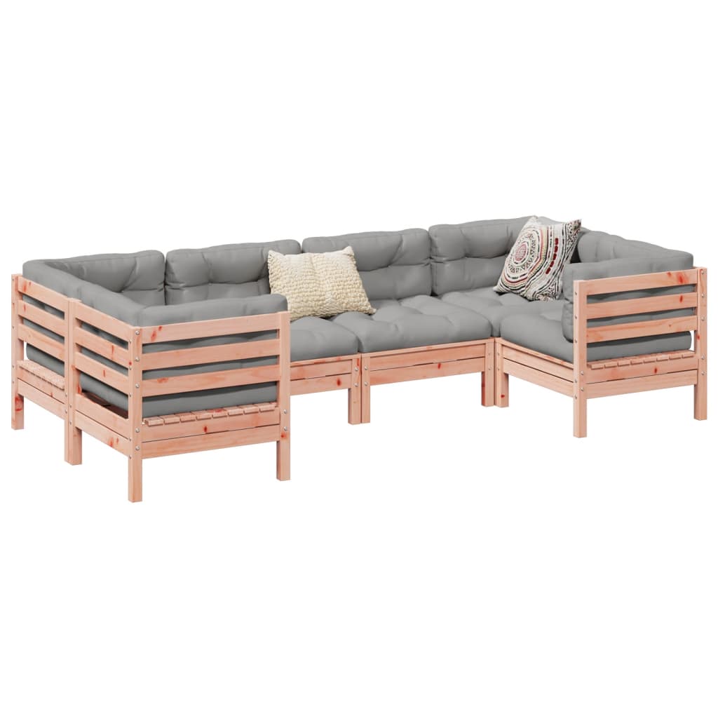 6-delige Loungeset met kussens massief douglas vurenhout is nu te koop bij PeponiXL, paradijselijk wonen!