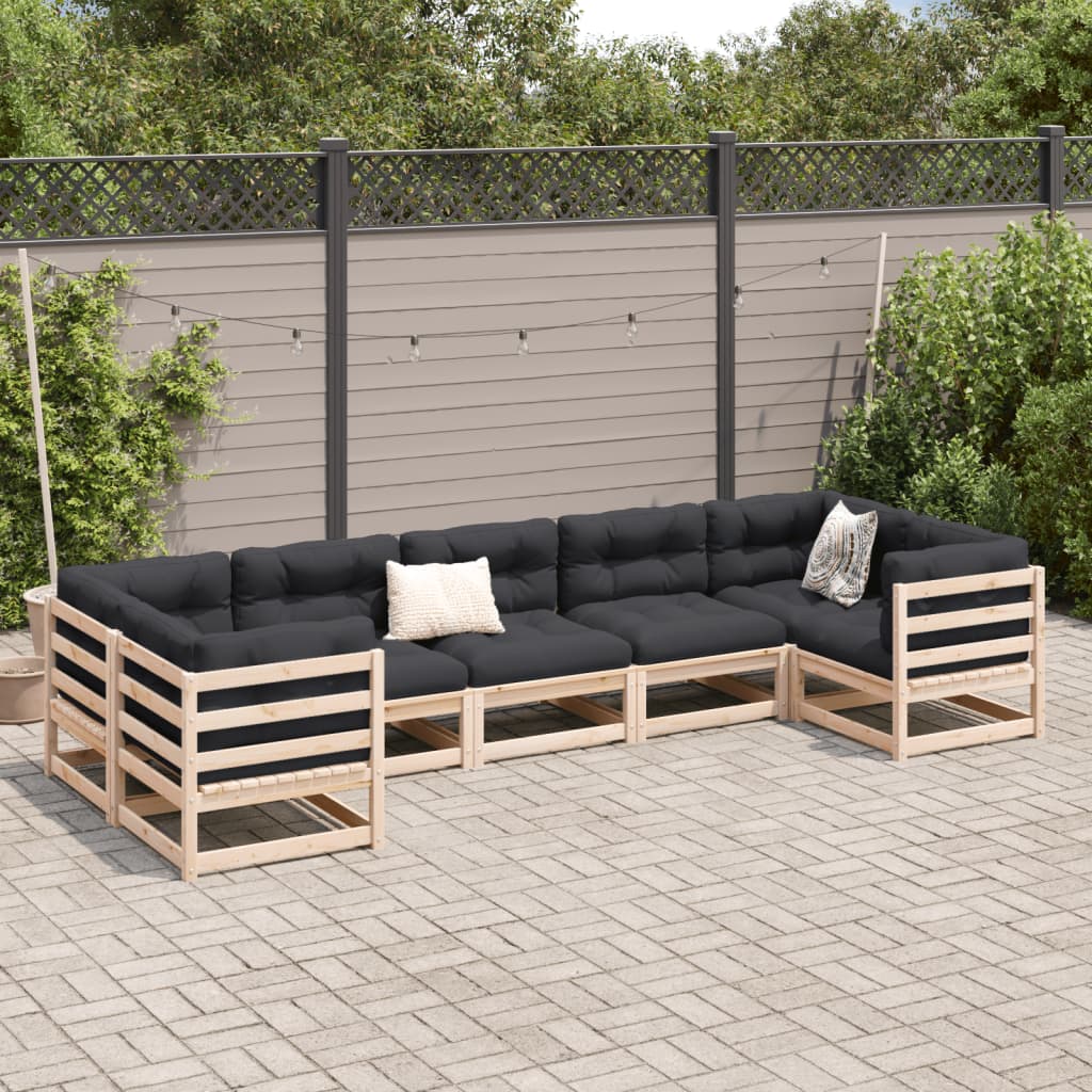 7-delige Loungeset massief grenenhout