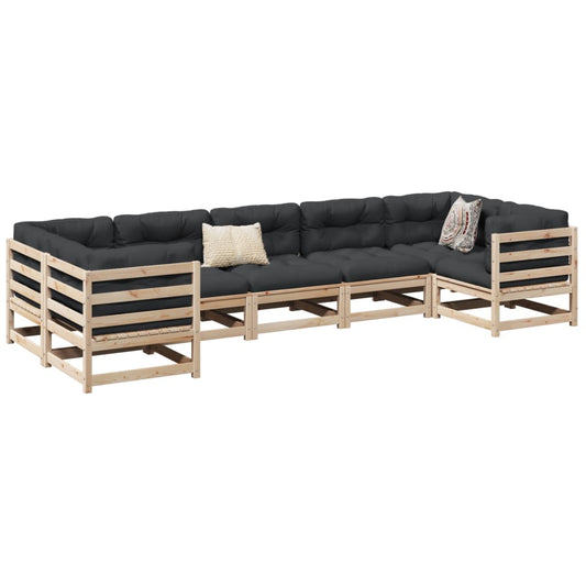 7-delige Loungeset massief grenenhout is nu te koop bij PeponiXL, paradijselijk wonen!