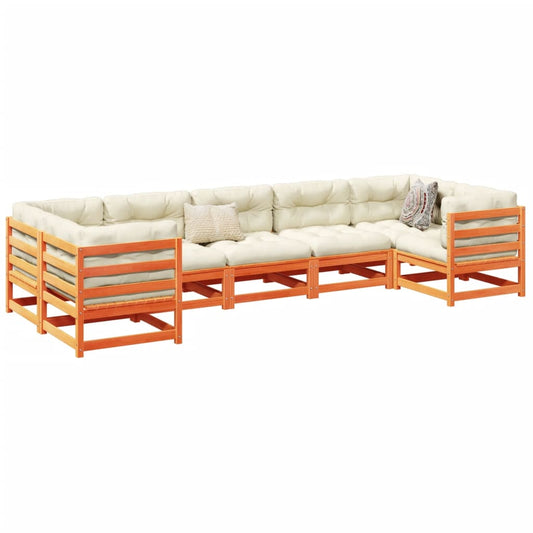 7-delige Loungeset massief grenenhout wasbruin is nu te koop bij PeponiXL, paradijselijk wonen!