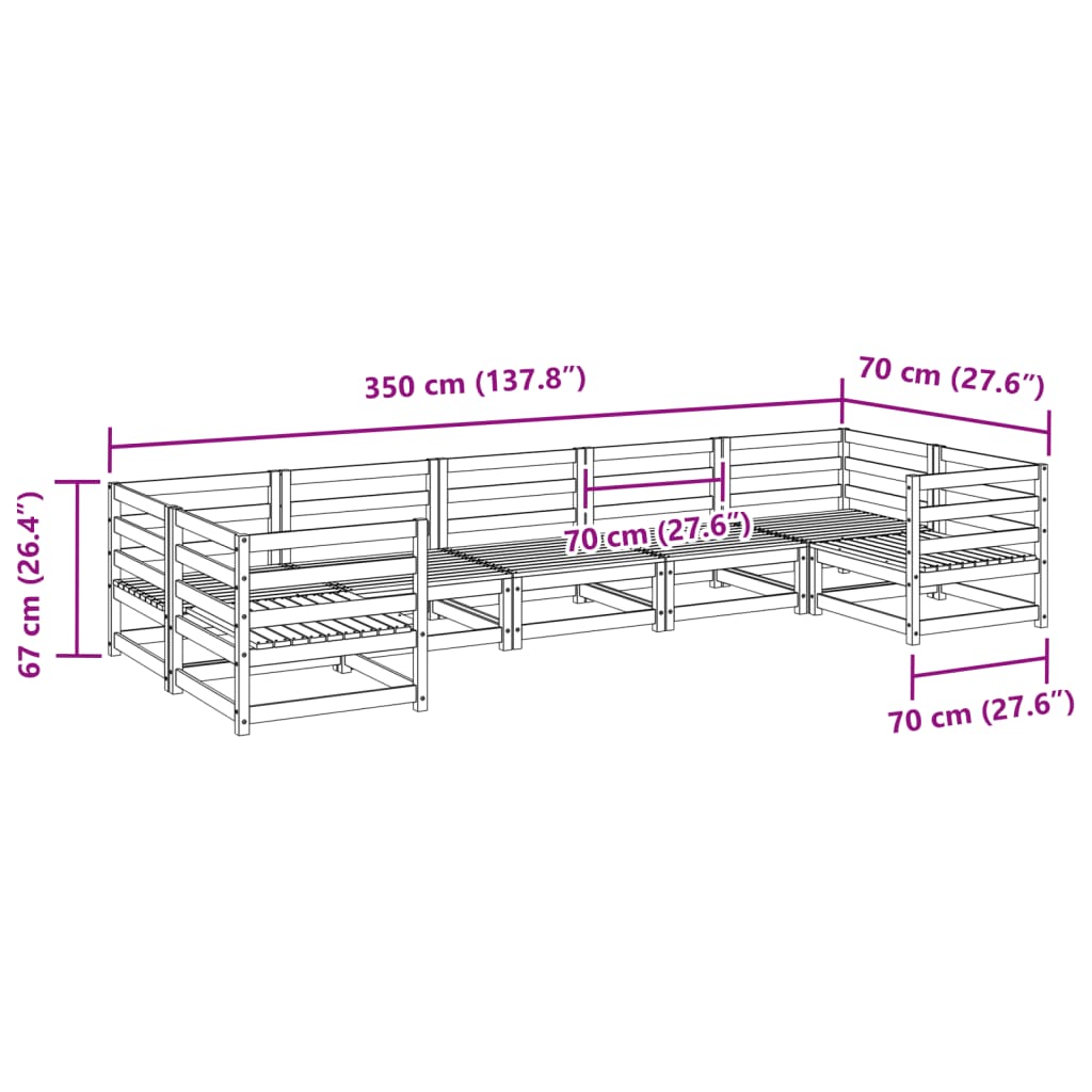 7-delige Loungeset massief douglas vurenhout is nu te koop bij PeponiXL, paradijselijk wonen!