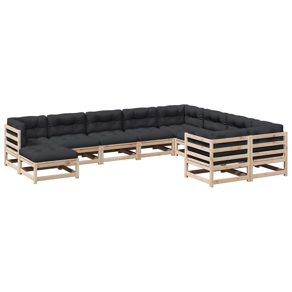 10-delige Loungeset met kussens massief grenenhout is nu te koop bij PeponiXL, paradijselijk wonen!