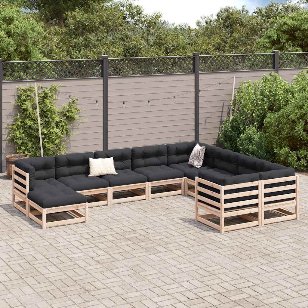 10-delige Loungeset met kussens massief grenenhout is nu te koop bij PeponiXL, paradijselijk wonen!