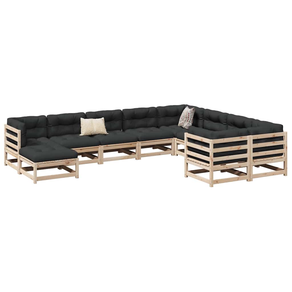 10-delige Loungeset met kussens massief grenenhout is nu te koop bij PeponiXL, paradijselijk wonen!