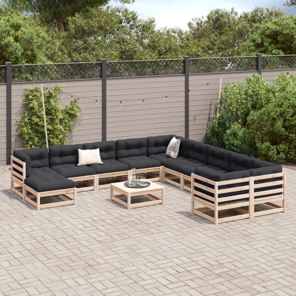 12-delige Loungeset massief grenenhout is nu te koop bij PeponiXL, paradijselijk wonen!