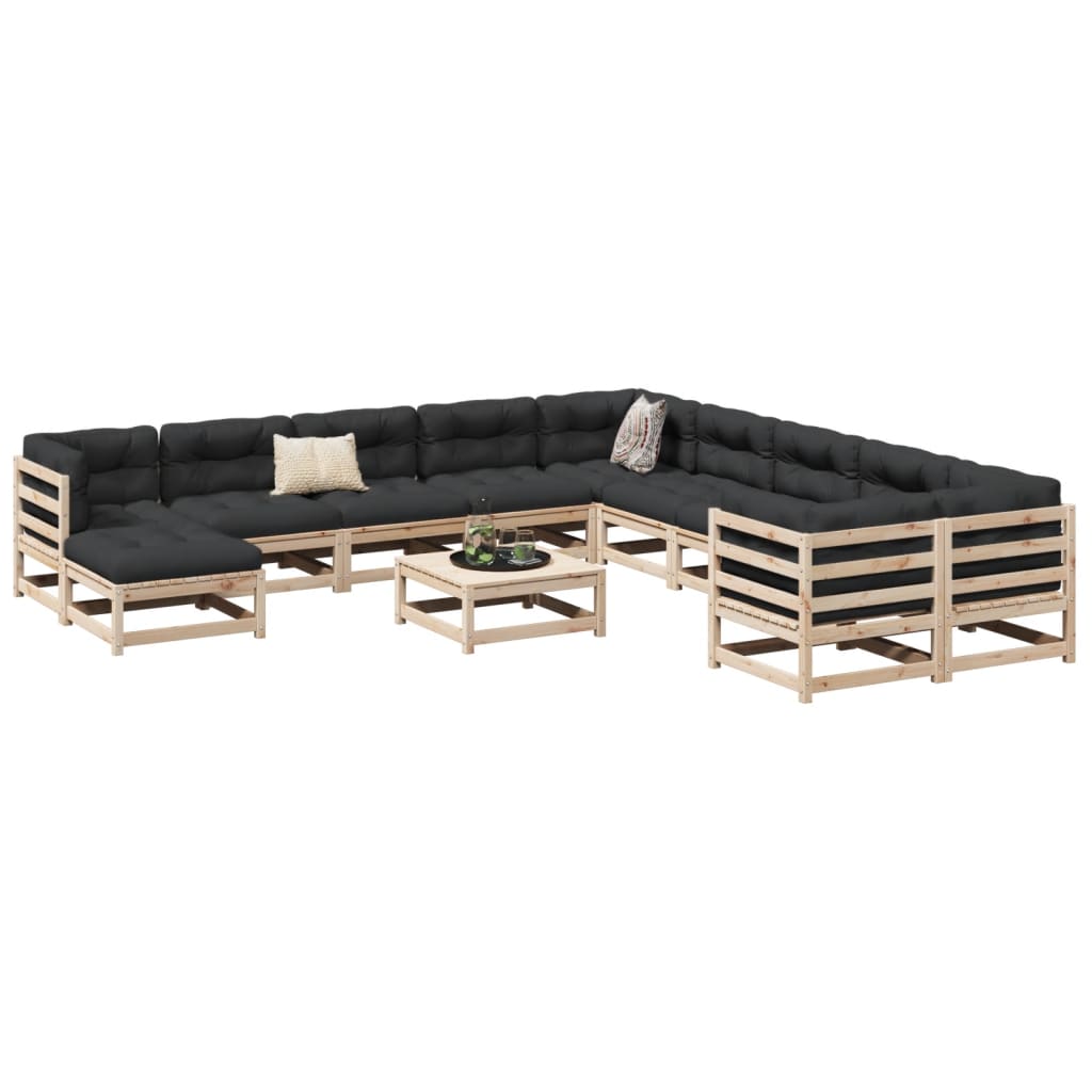 12-delige Loungeset massief grenenhout is nu te koop bij PeponiXL, paradijselijk wonen!