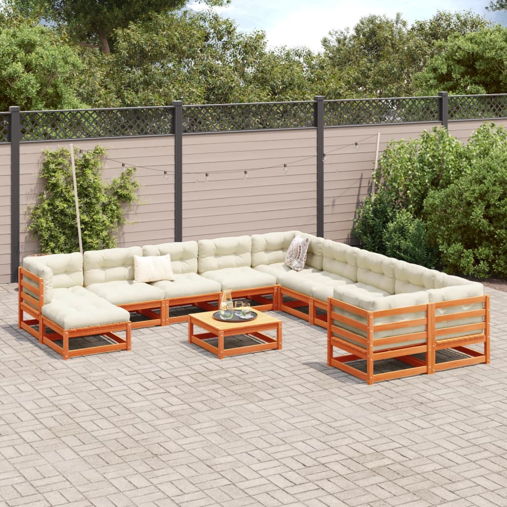 12-delige Loungeset massief grenenhout wasbruin is nu te koop bij PeponiXL, paradijselijk wonen!