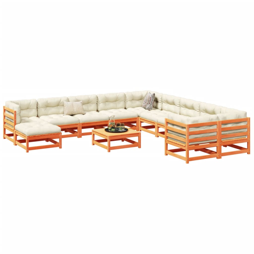 12-delige Loungeset massief grenenhout wasbruin is nu te koop bij PeponiXL, paradijselijk wonen!