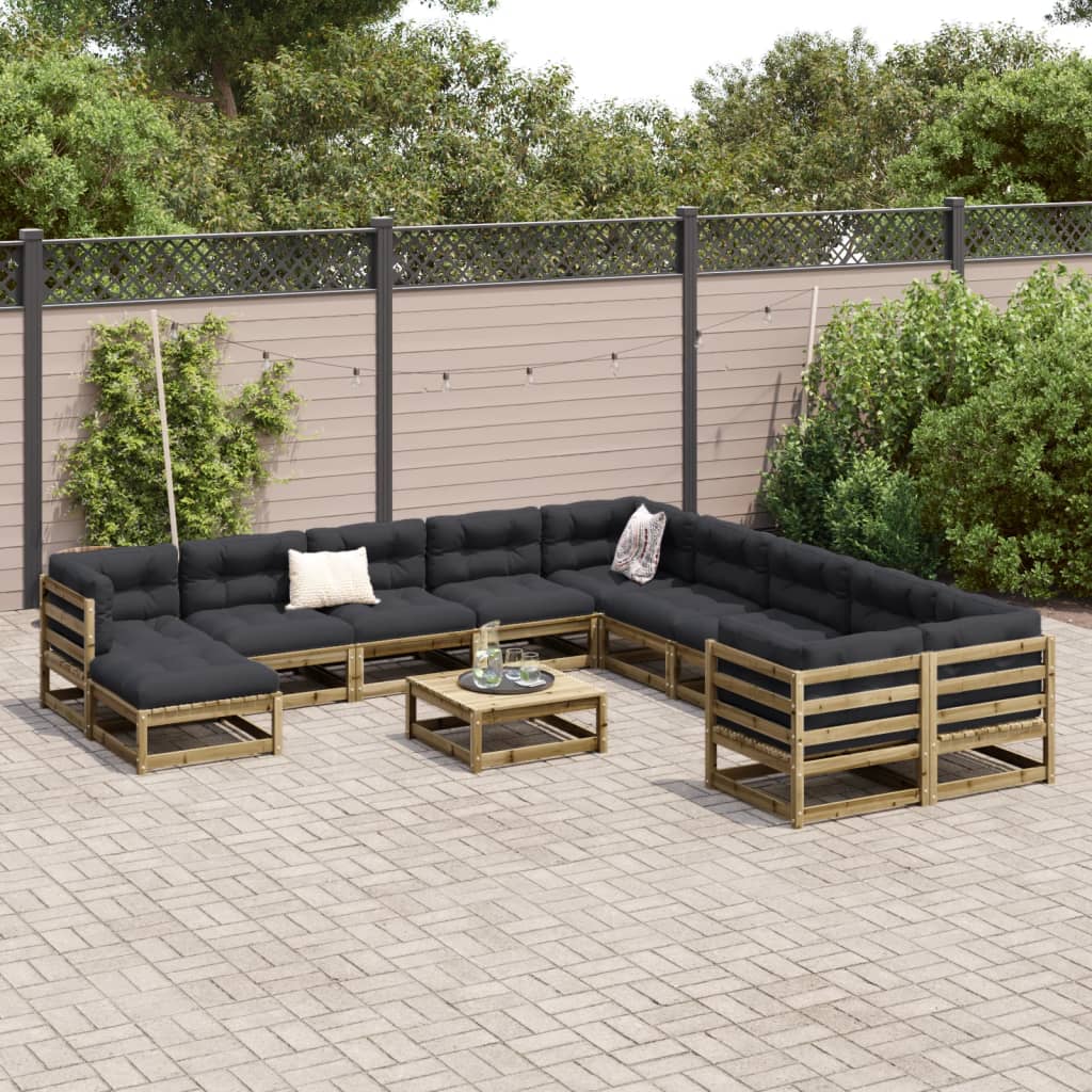 12-delige Loungeset geïmpregneerd grenenhout is nu te koop bij PeponiXL, paradijselijk wonen!