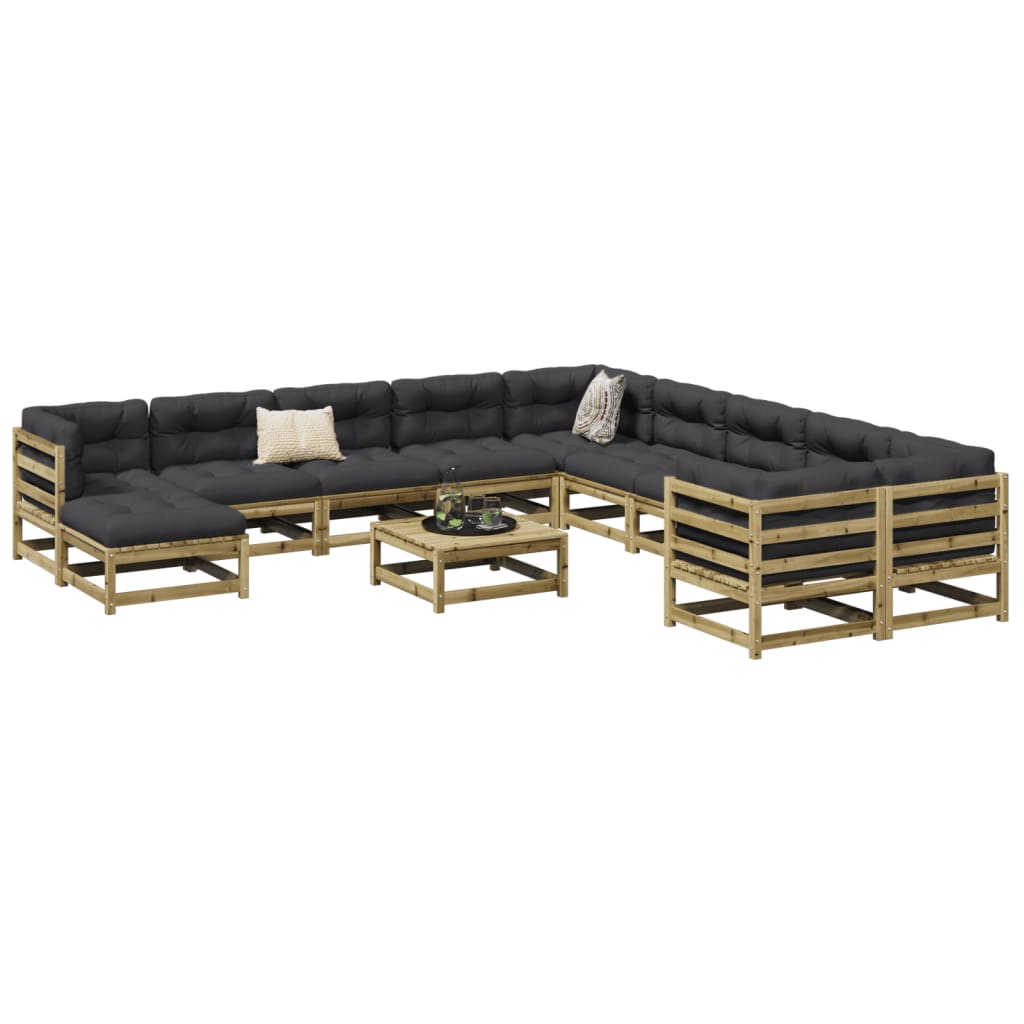 12-delige Loungeset geïmpregneerd grenenhout is nu te koop bij PeponiXL, paradijselijk wonen!
