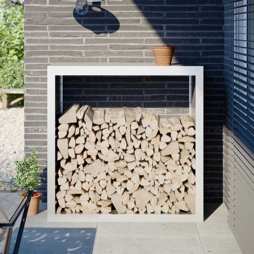 Haardhoutrek 100x40x100 cm staal wit is nu te koop bij PeponiXL, paradijselijk wonen!