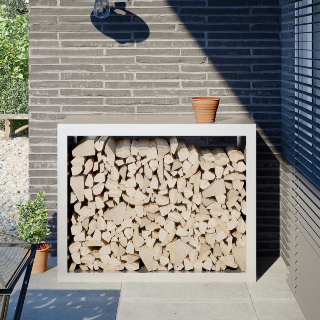 Haardhoutrek 100x40x80 cm staal wit is nu te koop bij PeponiXL, paradijselijk wonen!