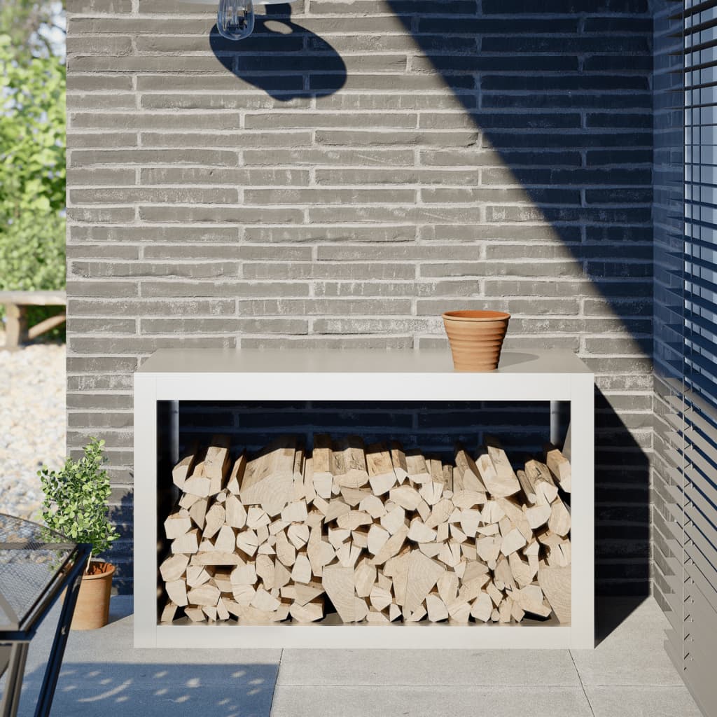 Haardhoutrek 100x40x60 cm staal wit is nu te koop bij PeponiXL, paradijselijk wonen!