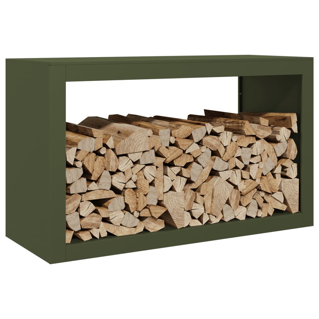 Haardhoutrek 100x40x60 cm staal groen is nu te koop bij PeponiXL, paradijselijk wonen!
