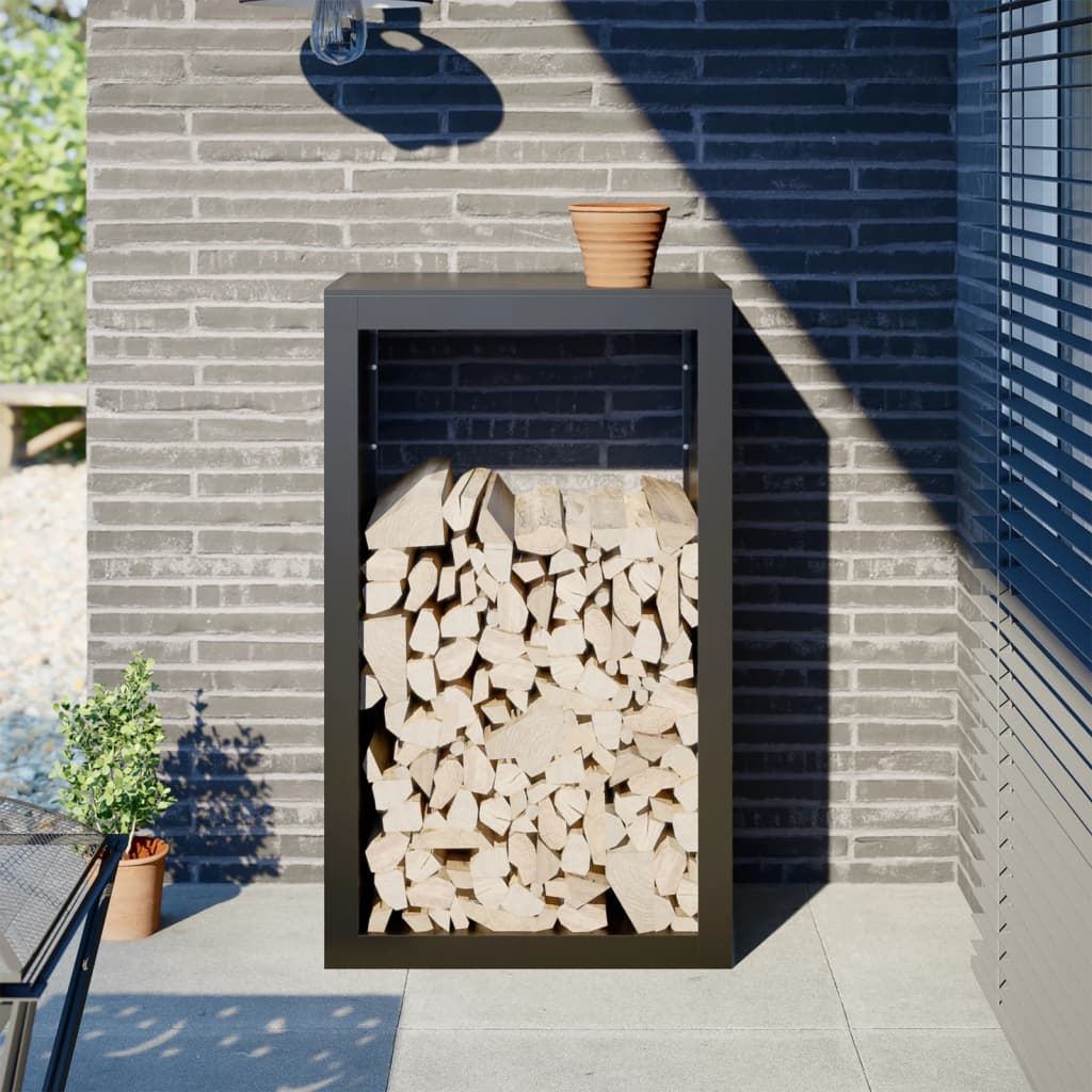 Haardhoutrek 60x40x100 cm staal zwart is nu te koop bij PeponiXL, paradijselijk wonen!