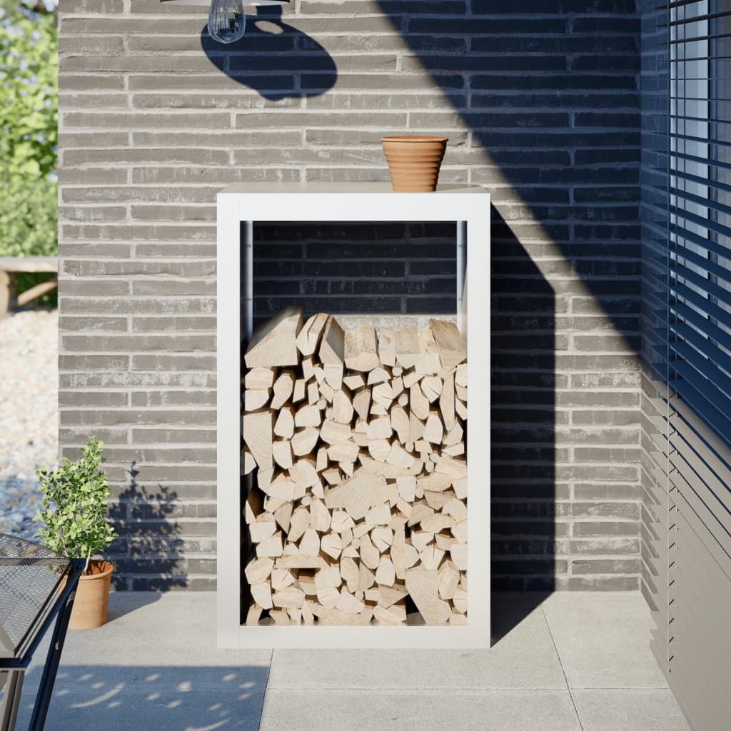 Haardhoutrek 60x40x100 cm staal wit is nu te koop bij PeponiXL, paradijselijk wonen!