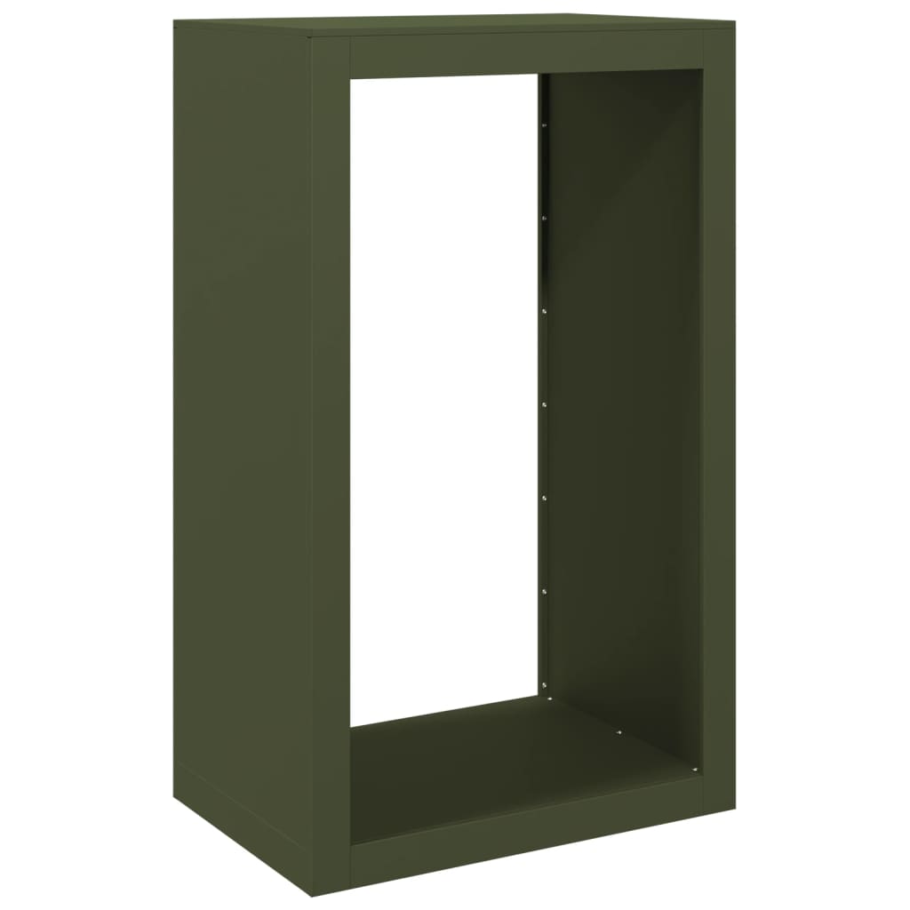 Haardhoutrek 60x40x100 cm staal groen is nu te koop bij PeponiXL, paradijselijk wonen!