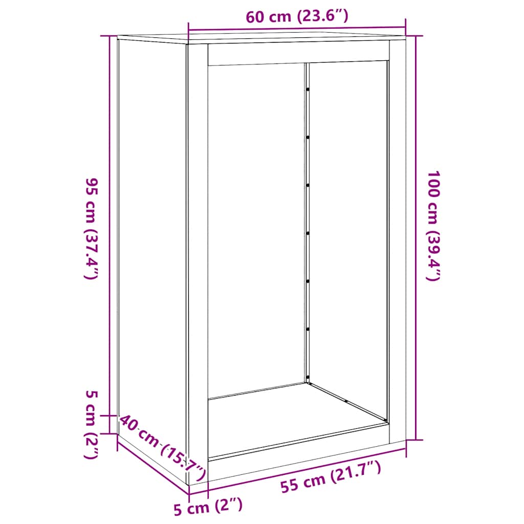 Haardhoutrek 60x40x100 cm gegalvaniseerd staal is nu te koop bij PeponiXL, paradijselijk wonen!