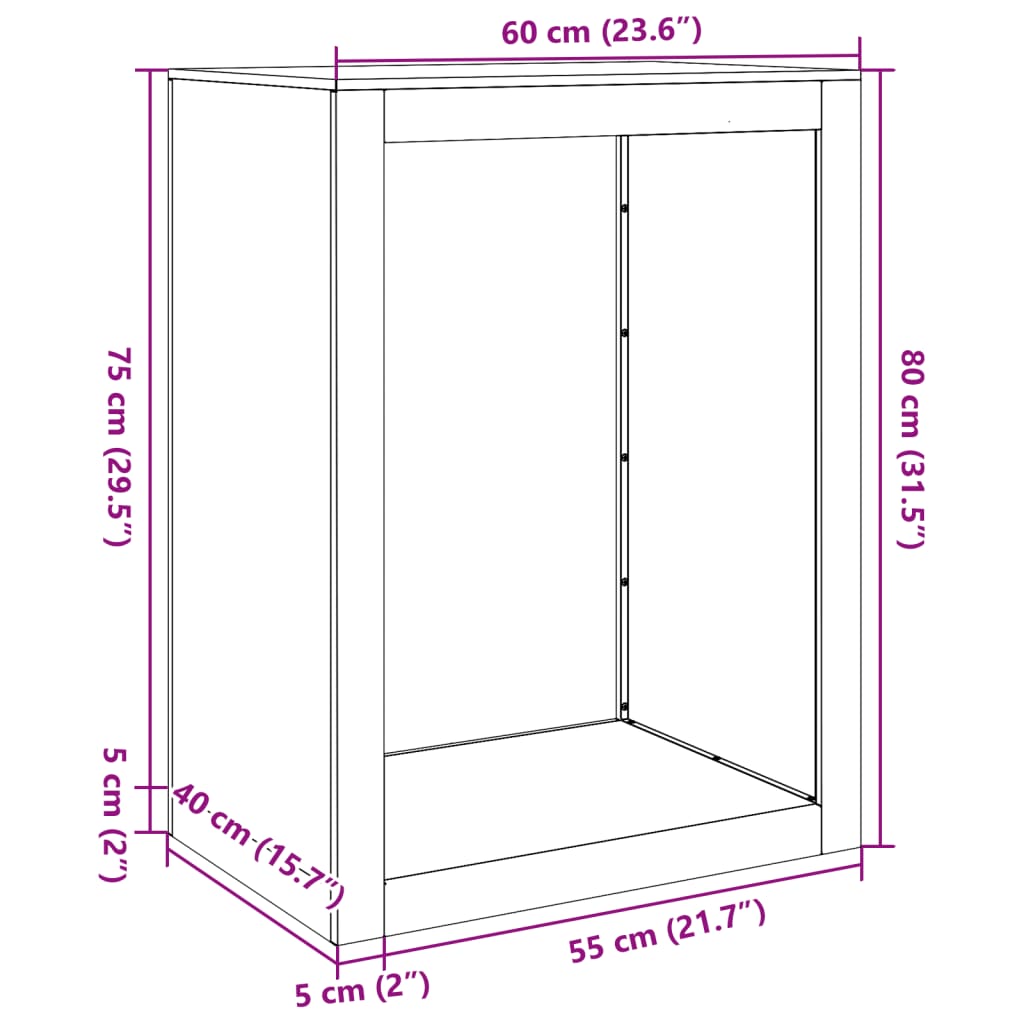 Haardhoutrek 60x40x80 cm staal zwart is nu te koop bij PeponiXL, paradijselijk wonen!