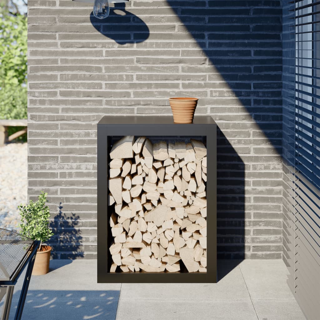 Haardhoutrek 60x40x80 cm staal zwart is nu te koop bij PeponiXL, paradijselijk wonen!