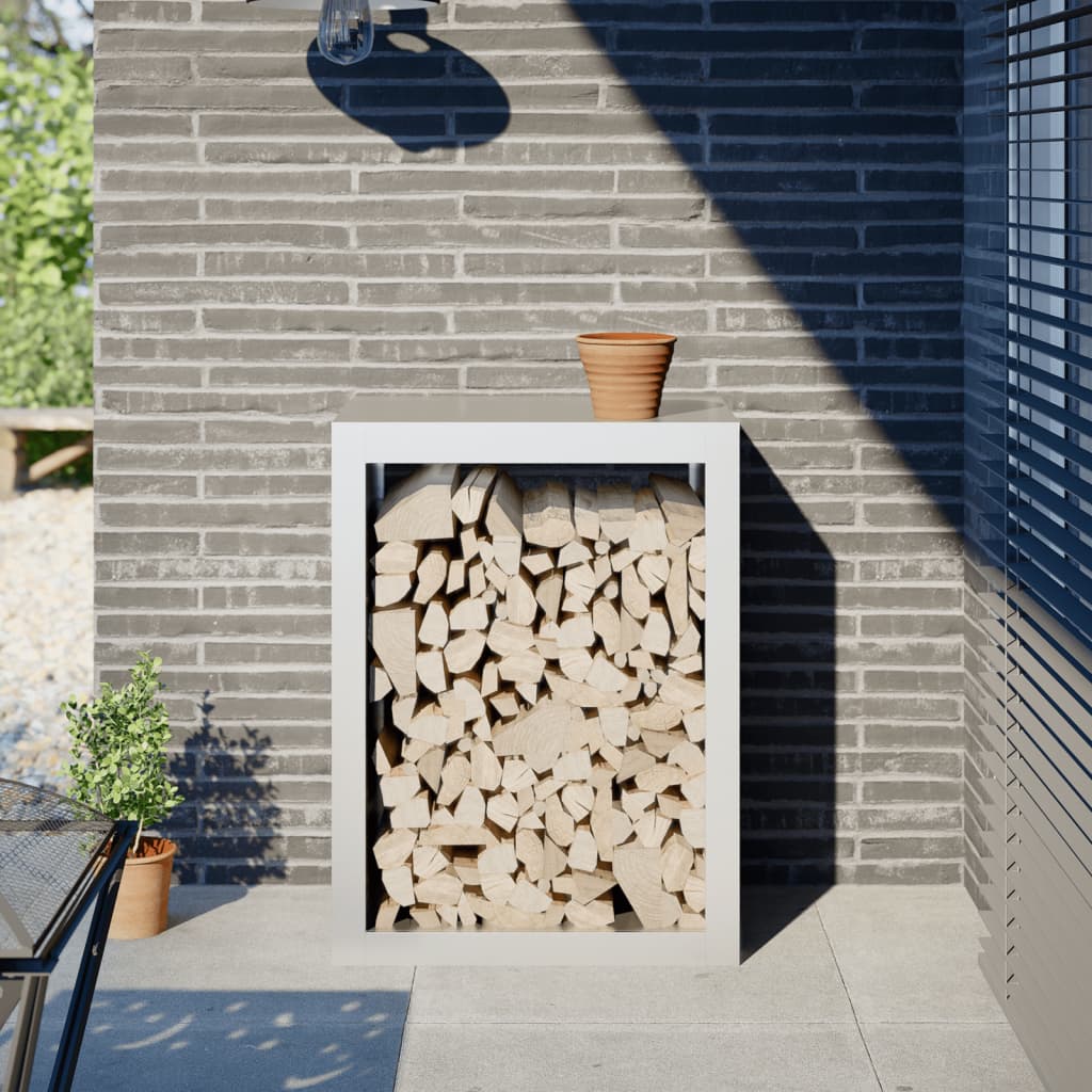 Haardhoutrek 60x40x80 cm staal wit is nu te koop bij PeponiXL, paradijselijk wonen!