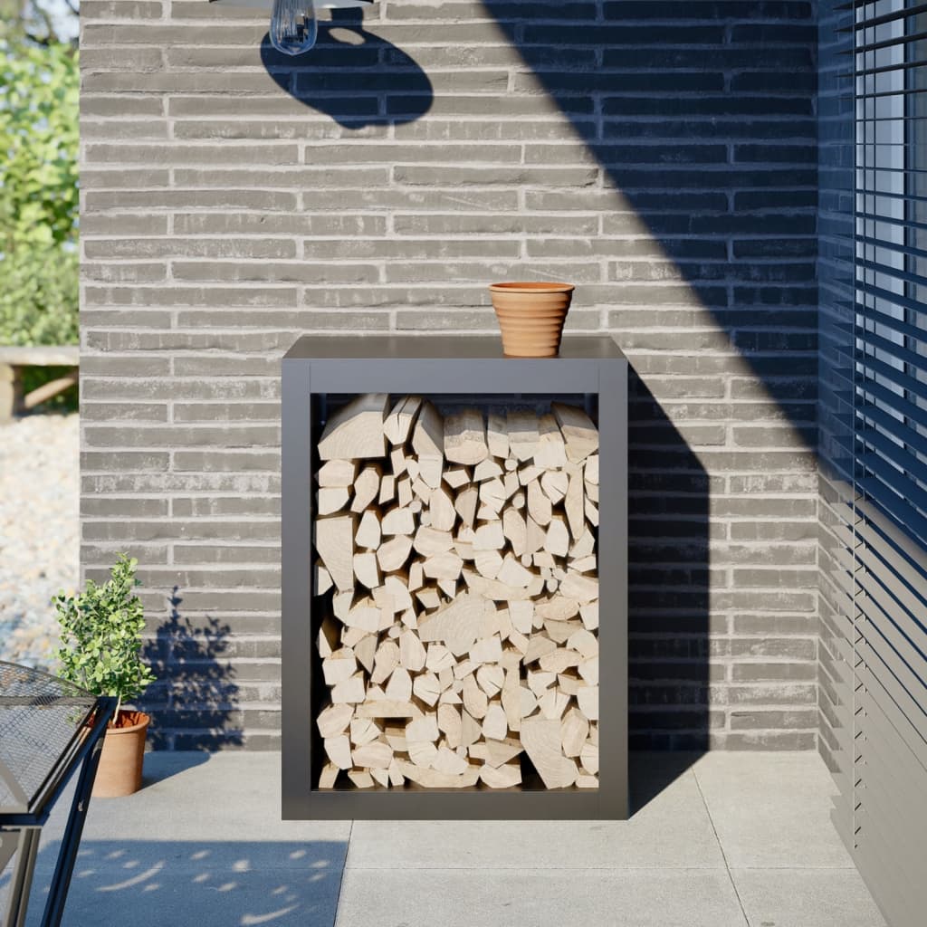 Haardhoutrek 60x40x80 cm staal antracietkleurig is nu te koop bij PeponiXL, paradijselijk wonen!