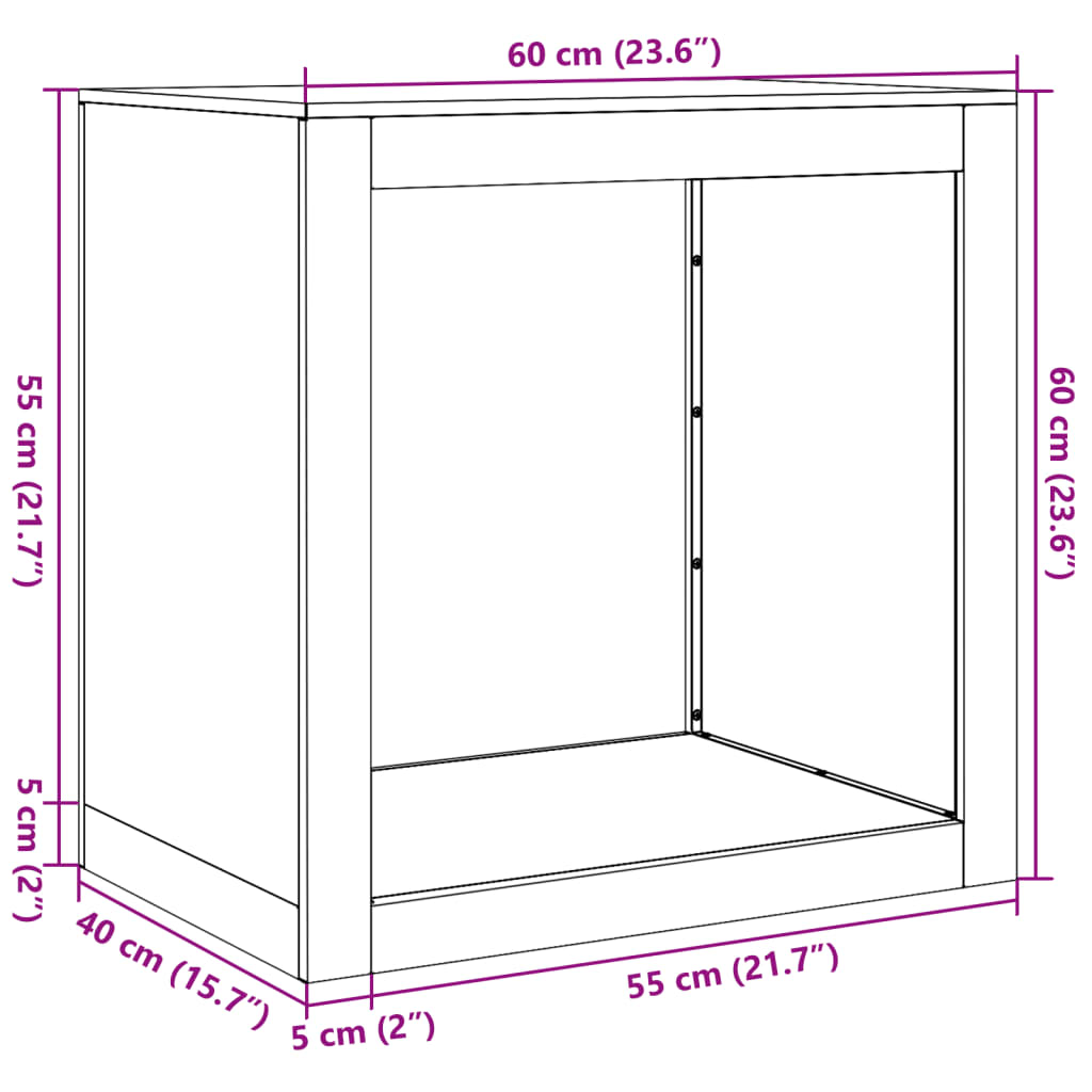 Haardhoutrek 60x40x60 cm staal wit is nu te koop bij PeponiXL, paradijselijk wonen!