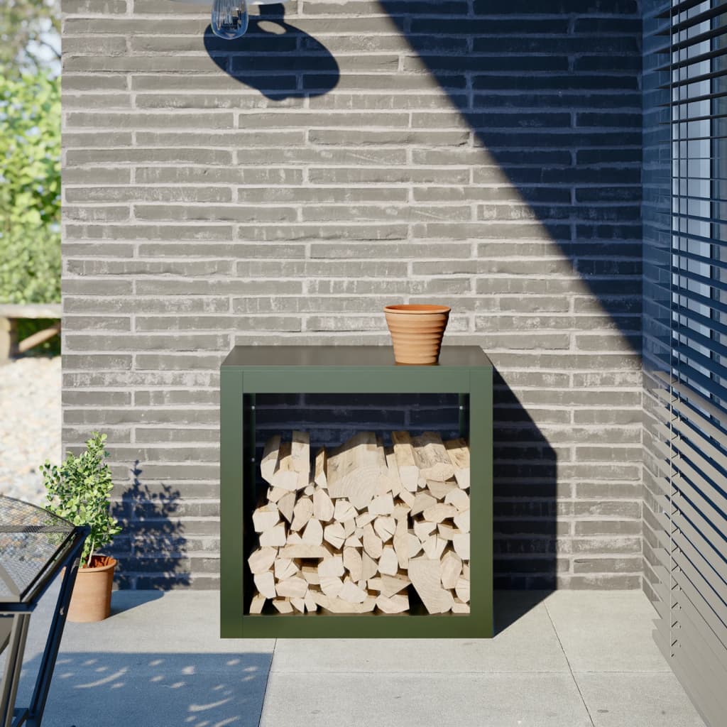 Haardhoutrek 60x40x60 cm staal groen is nu te koop bij PeponiXL, paradijselijk wonen!