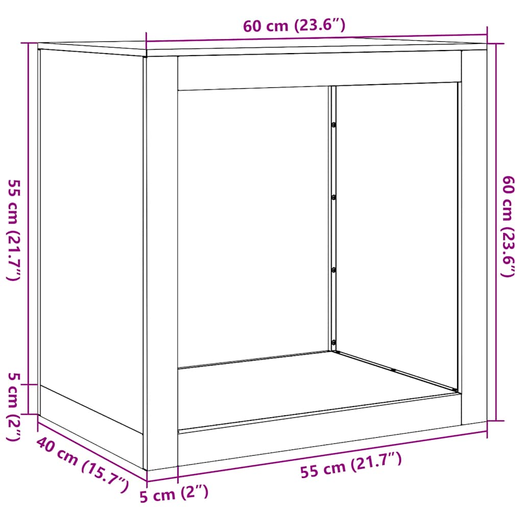 Haardhoutrek 60x40x60 cm gegalvaniseerd staal is nu te koop bij PeponiXL, paradijselijk wonen!