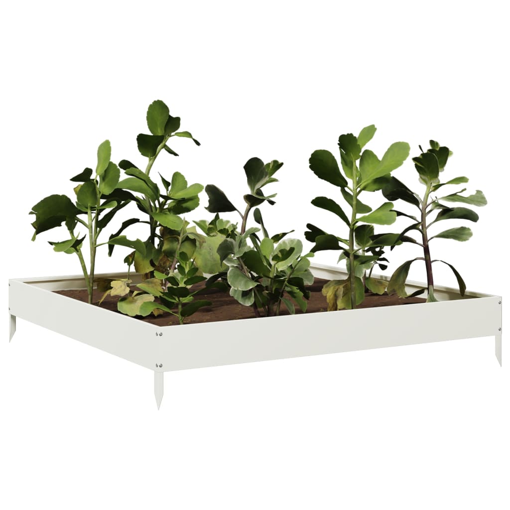 Plantenbak verhoogd 100x100x18,5 cm staal wit is nu te koop bij PeponiXL, paradijselijk wonen!