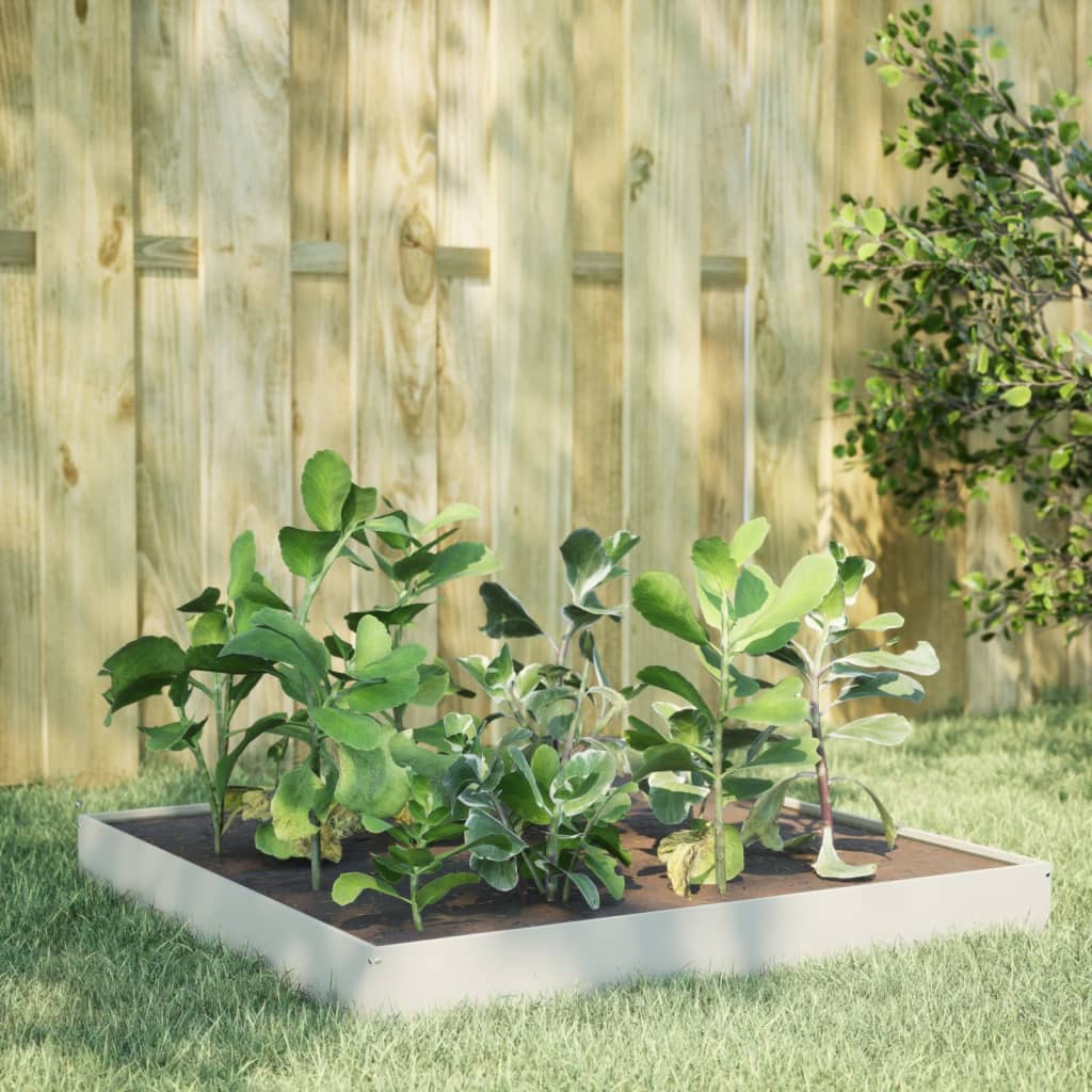 Plantenbak verhoogd 100x100x18,5 cm staal wit is nu te koop bij PeponiXL, paradijselijk wonen!