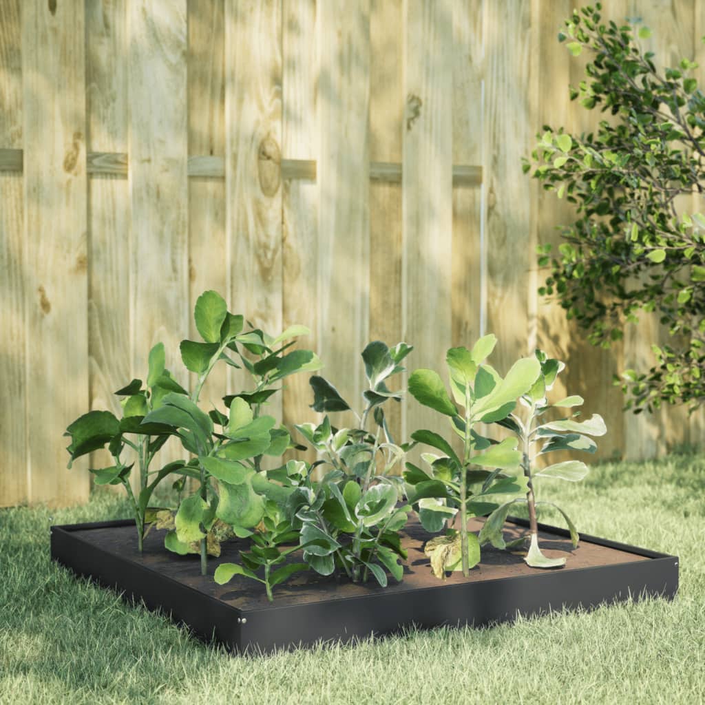 Plantenbak verhoogd 100x100x18,5 cm staal antracietkleurig is nu te koop bij PeponiXL, paradijselijk wonen!