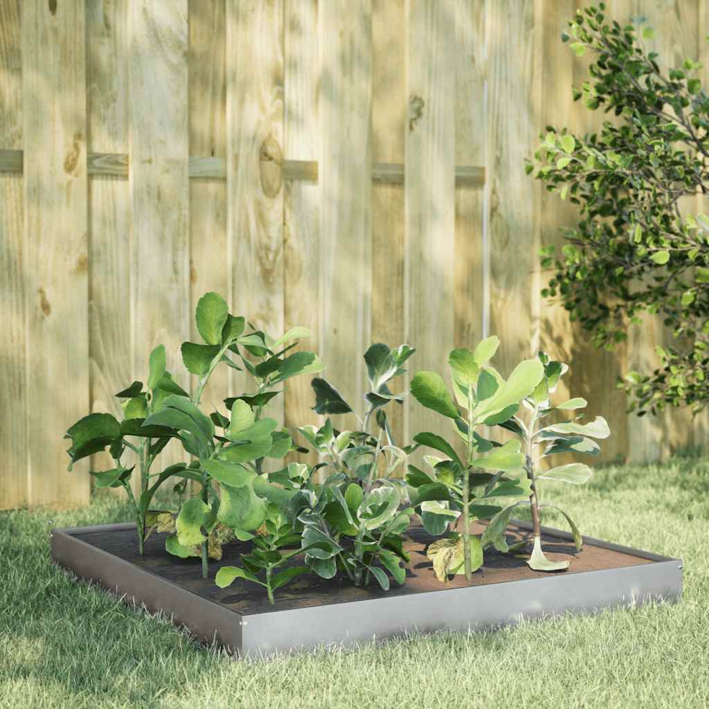 Plantenbak verhoogd 100x100x18,5 cm gegalvaniseerd staal is nu te koop bij PeponiXL, paradijselijk wonen!