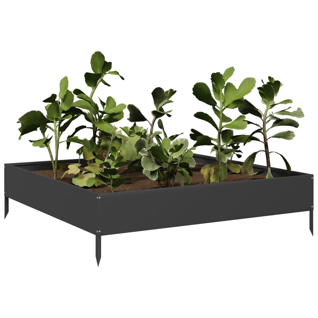Plantenbak verhoogd 100x100x26 cm staal zwart is nu te koop bij PeponiXL, paradijselijk wonen!