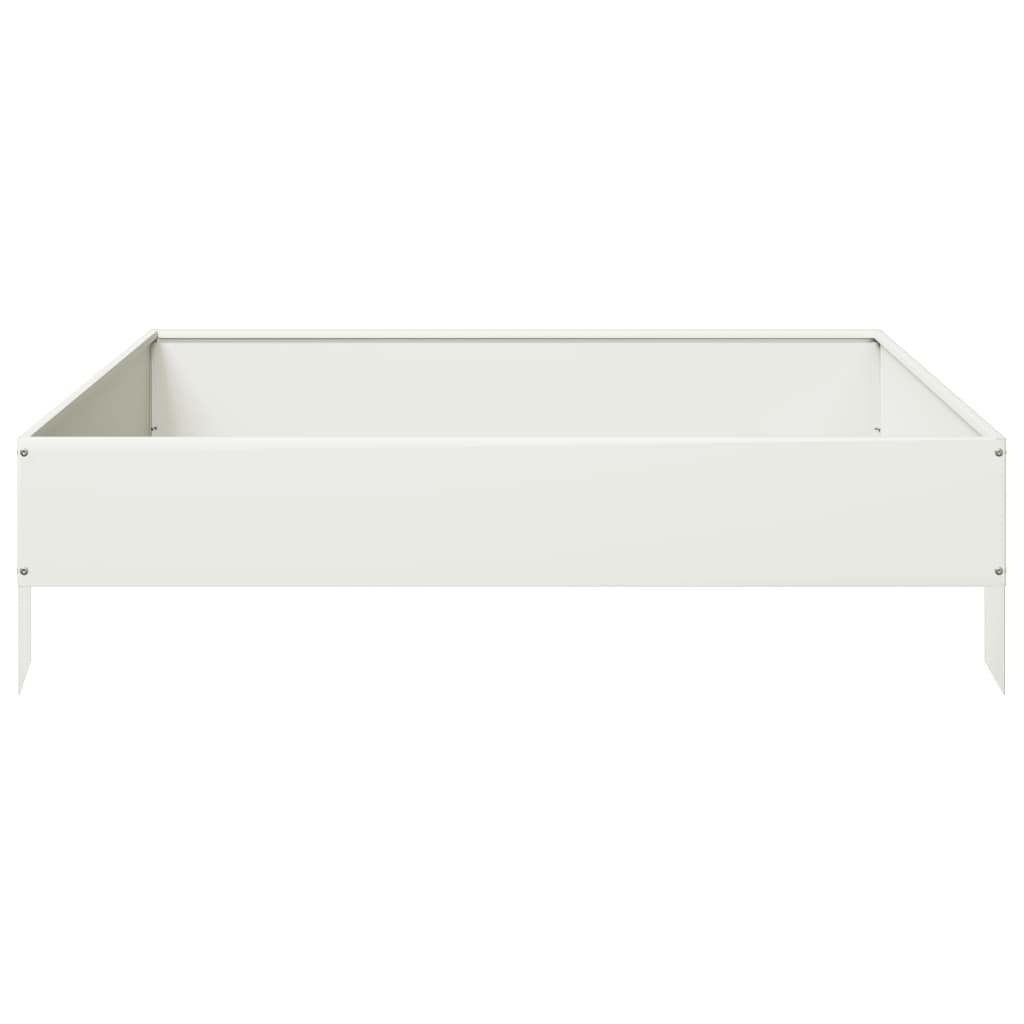 Plantenbak verhoogd 100x100x26 cm staal wit is nu te koop bij PeponiXL, paradijselijk wonen!