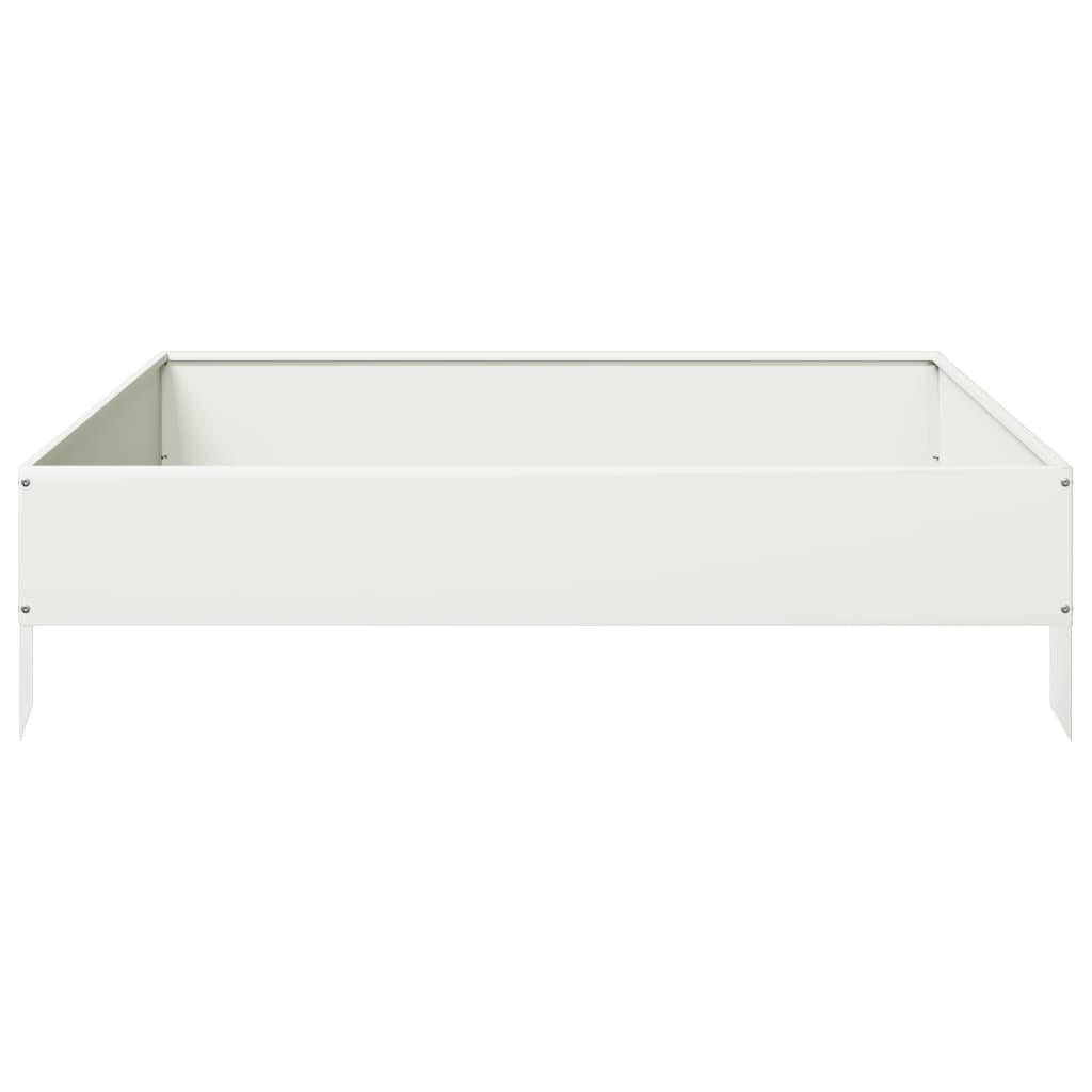 Plantenbak verhoogd 100x100x26 cm staal wit is nu te koop bij PeponiXL, paradijselijk wonen!