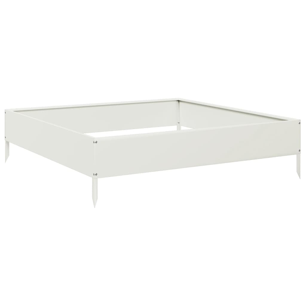 Plantenbak verhoogd 100x100x26 cm staal wit is nu te koop bij PeponiXL, paradijselijk wonen!
