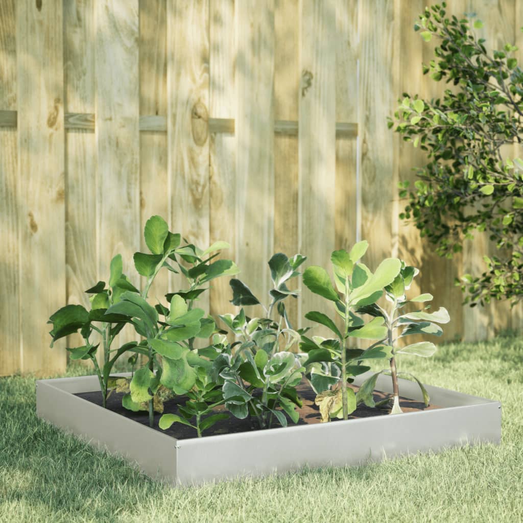 Plantenbak verhoogd 100x100x26 cm roestvrijstaal is nu te koop bij PeponiXL, paradijselijk wonen!