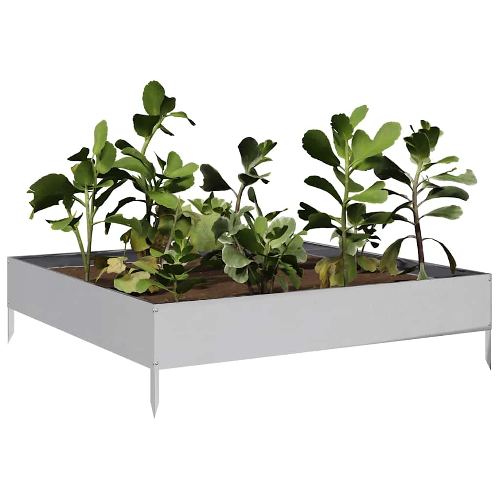 Plantenbak verhoogd 100x100x26 cm gegalvaniseerd staal is nu te koop bij PeponiXL, paradijselijk wonen!