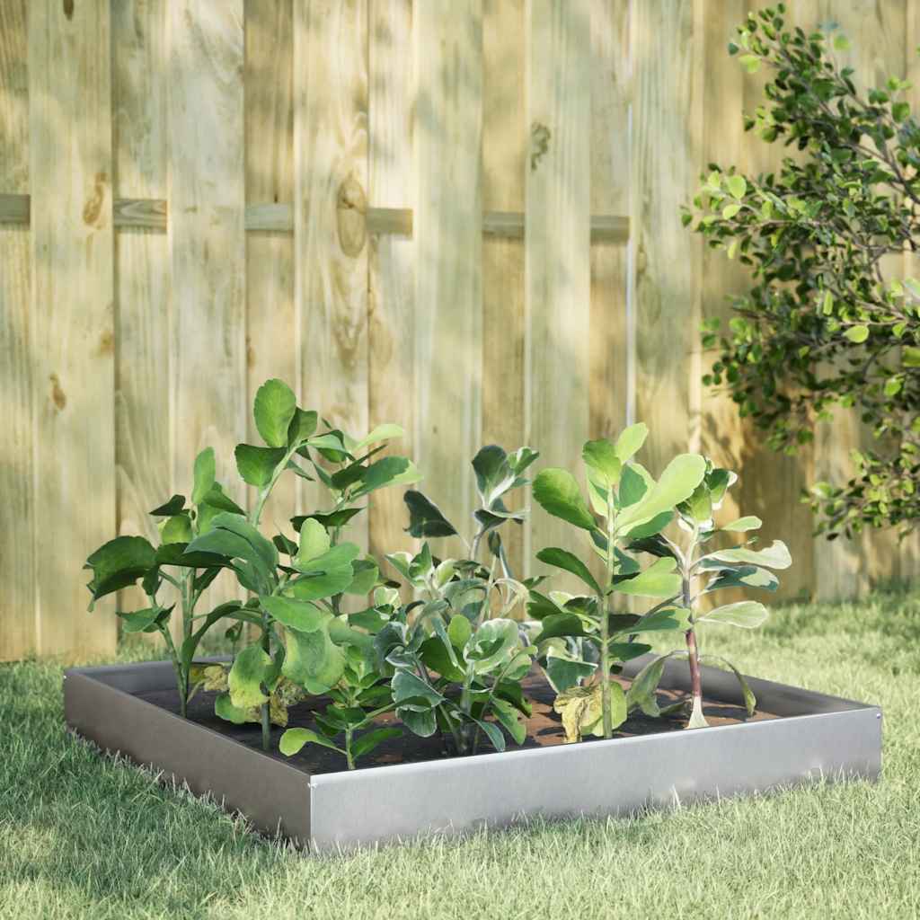 Plantenbak verhoogd 100x100x26 cm gegalvaniseerd staal is nu te koop bij PeponiXL, paradijselijk wonen!
